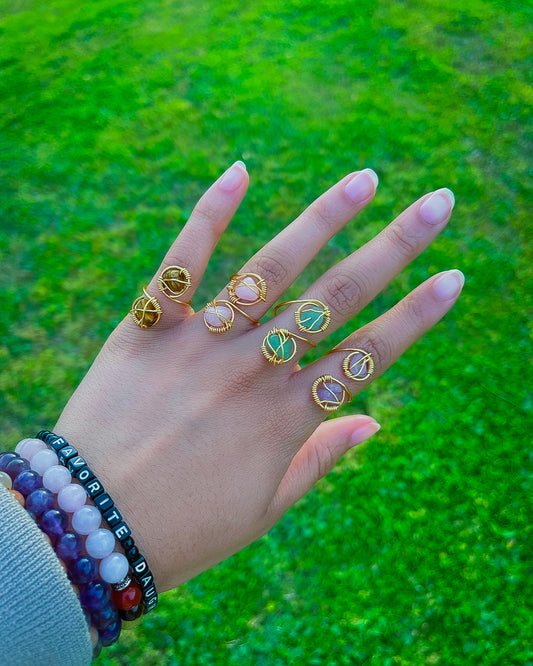 Spiritual/ crystal rings  Hippie jewelry, Hippie rings, Indie jewelry
